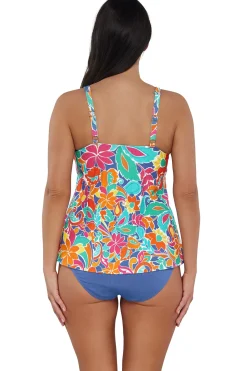 Tankinis<Sunsets Escape Festive Floral Sandbar Rib Jenna Tankini Top