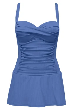 Swim Dress<Sunsets Escape Harbor Blue Sandbar Rib Sienna Swim Dress