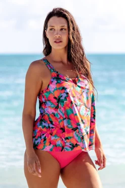 Plus Size|Wire-Free<Sunsets Escape Hummingbird Cove Sadie Tankini Top
