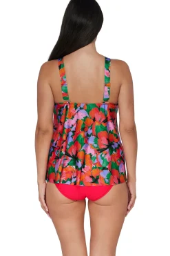 Plus Size|Wire-Free<Sunsets Escape Hummingbird Cove Sadie Tankini Top