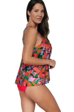 Plus Size|Wire-Free<Sunsets Escape Hummingbird Cove Sadie Tankini Top