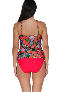 Plus Size|Underwire<Sunsets Escape Hummingbird Cove Emerson Tankini Top