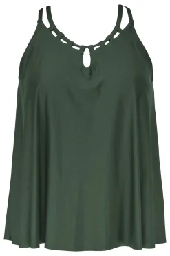 Plus Size|Wire-Free<Sunsets Escape Island Green Sadie Tankini Top