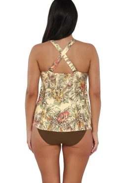 Plus Size|Wire-Free<Sunsets Escape Island Spice Sadie Tankini Top