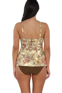 Plus Size|Wire-Free<Sunsets Escape Island Spice Tori Tankini Top