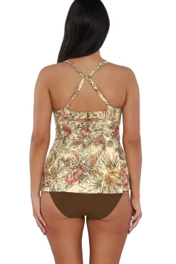 Plus Size|Wire-Free<Sunsets Escape Island Spice Tori Tankini Top