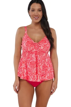Plus Size|Underwire<Sunsets Escape Majorca Marin Tankini Top