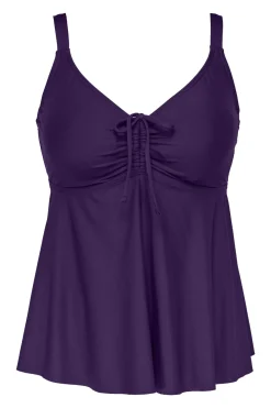 Plus Size|Underwire<Sunsets Escape Paradise Plum Marin Tankini Top