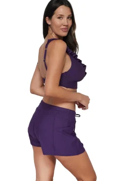 Plus Size<Sunsets Escape Paradise Plum Laguna Swim Short Bottom