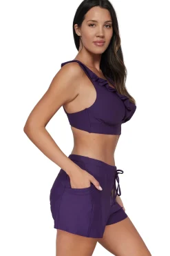 Plus Size<Sunsets Escape Paradise Plum Laguna Swim Short Bottom
