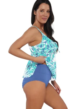 Plus Size|Underwire<Sunsets Escape Sea Breeze Sandbar Rib Marin Tankini Top