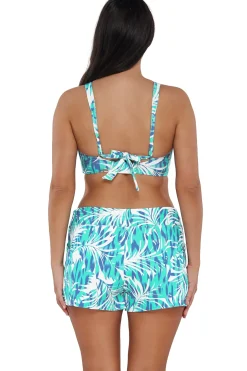 Plus Size<Sunsets Escape Sea Breeze Sandbar Rib Laguna Swim Short