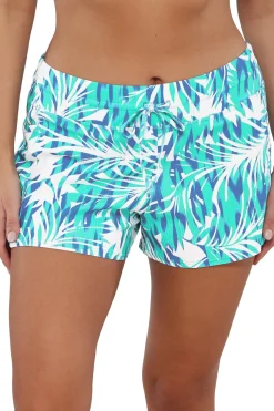 Plus Size<Sunsets Escape Sea Breeze Sandbar Rib Laguna Swim Short