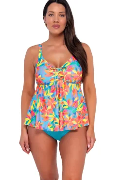 Plus Size|Underwire<Sunsets Escape Shoreline Petals Marin Tankini Top