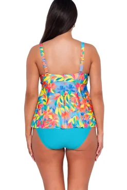 Plus Size|Underwire<Sunsets Escape Shoreline Petals Marin Tankini Top