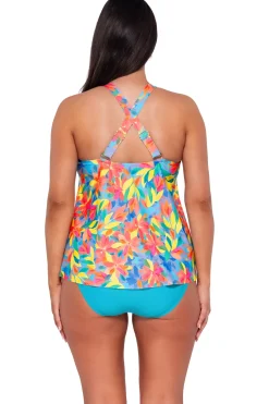 Plus Size|Wire-Free<Sunsets Escape Shoreline Petals Sadie Tankini Top
