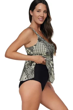 Plus Size|Underwire<Sunsets Escape Venice Seagrass Texture Marin Tankini Top
