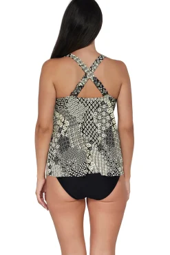 Plus Size|Wire-Free<Sunsets Escape Venice Seagrass Texture Sadie Tankini Top