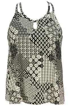 Plus Size|Wire-Free<Sunsets Escape Venice Seagrass Texture Sadie Tankini Top