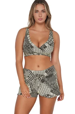 Plus Size<Sunsets Escape Venice Seagrass Texture Laguna Swim Short Bottom