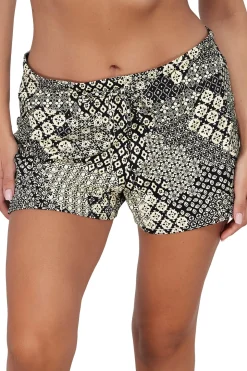 Plus Size<Sunsets Escape Venice Seagrass Texture Laguna Swim Short Bottom