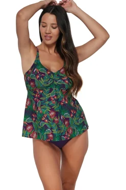 Plus Size|Wire-Free<Sunsets Escape Welcome To Rio Tori Tankini Top