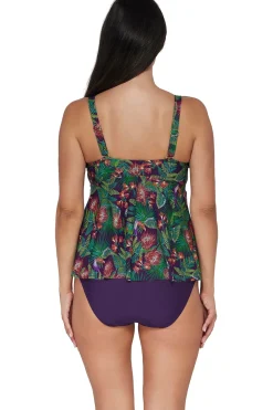 Plus Size|Underwire<Sunsets Escape Welcome To Rio Marin Tankini Top
