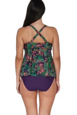 Plus Size|Underwire<Sunsets Escape Welcome To Rio Marin Tankini Top