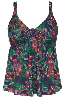 Plus Size|Underwire<Sunsets Escape Welcome To Rio Marin Tankini Top