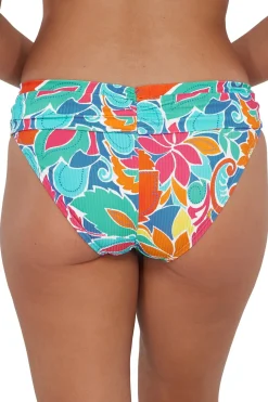 Plus Size|Bikini Bottoms<Sunsets Festive Floral Sandbar Rib Unforgettable Bottom