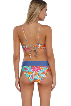 Plus Size|High-Waist<Sunsets Festive Floral Sandbar Rib Capri High Waist Bottom