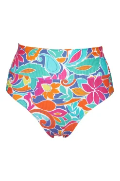 Plus Size|High-Waist<Sunsets Festive Floral Sandbar Rib Hannah High Waist Bottom
