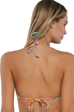 Bikini Tops|Wire-Free<Sunsets Festive Floral Sandbar Rib Laney Triangle Top