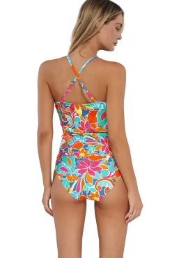 Wire-Free|Tankinis<Sunsets Festive Floral Sandbar Rib Simone Tankini Top