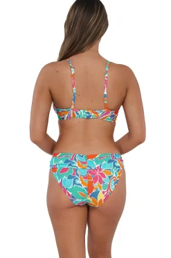 Plus Size|Underwire<Sunsets Festive Floral Sandbar Rib Crossroads Underwire Top