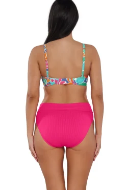 Plus Size|Underwire<Sunsets Festive Floral Sandbar Rib Crossroads Underwire Top
