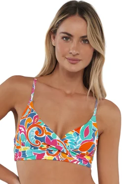 Wire-Free<Sunsets Festive Floral Sandbar Rib Lyla Bralette Top