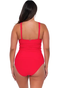 Plus Size|Underwire<Sunsets Geranium Elsie Tankini Top