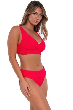 Plus Size|Bikini Tops<Sunsets Geranium Elsie Top