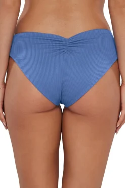 Low-Rise|Bikini Bottoms<Sunsets Harbor Blue Sandbar Rib Alana Reversible Hipster Bottom