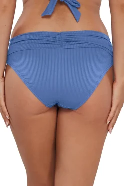 Plus Size|Bikini Bottoms<Sunsets Harbor Blue Sandbar Rib Unforgettable Bottom
