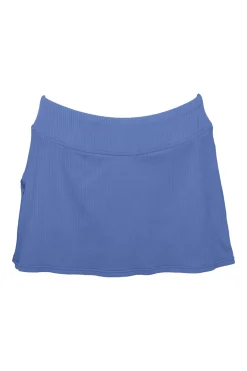 Plus Size<Sunsets Harbor Blue Sandbar Rib Sporty Swim Skirt