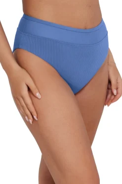 Plus Size|High-Waist<Sunsets Harbor Blue Sandbar Rib Annie High Waist Bottom