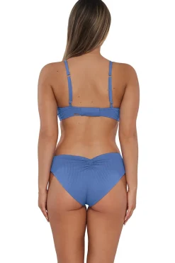 Plus Size|Underwire<Sunsets Harbor Blue Sandbar Rib Kauai Keyhole Top