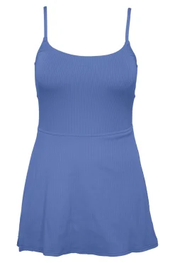 Swim Dress<Sunsets Harbor Blue Sandbar Rib Naomi Swim Dress One Piece