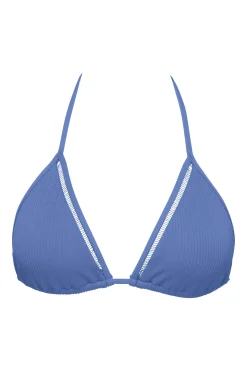 Wire-Free|Bikini Tops<Sunsets Harbor Blue Sandbar Rib Laney Triangle Top