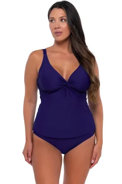Plus Size|Underwire<Sunsets Indigo Forever Tankini Top