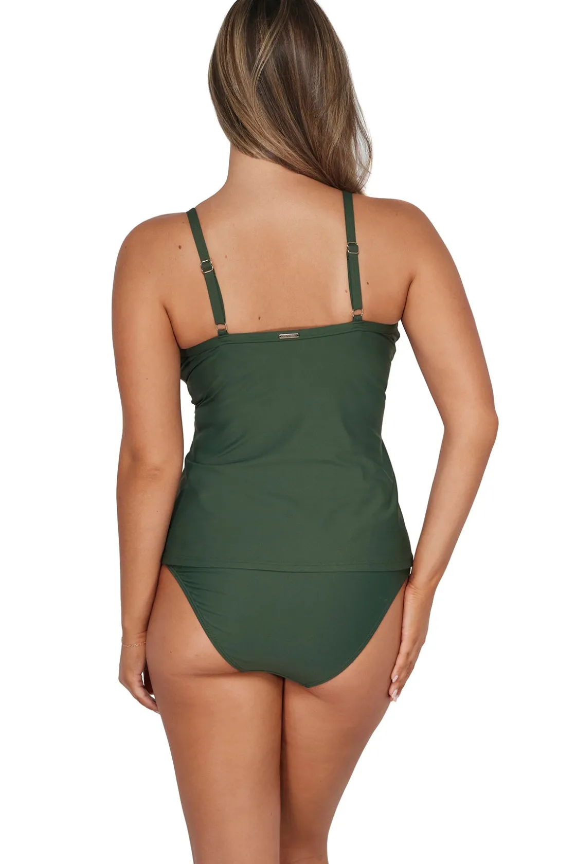 Plus Size|Underwire<Sunsets Island Green Forever Tankini Top