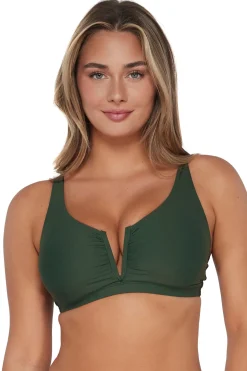 Plus Size|Underwire<Sunsets Island Green Vienna V-Wire Top
