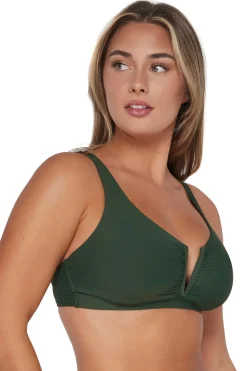 Plus Size|Underwire<Sunsets Island Green Vienna V-Wire Top